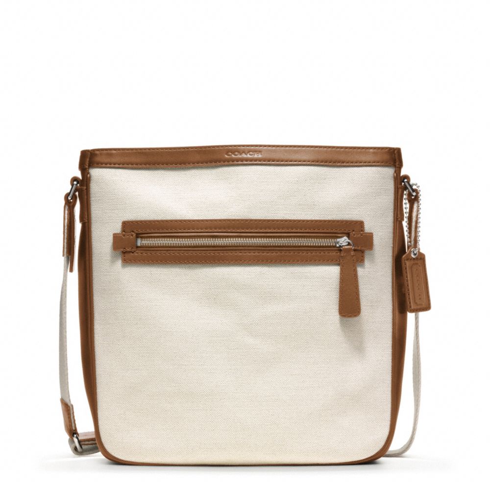 BLEECKER CITY CANVAS FIELD BAG - f70894 - SILVER/NATURAL/FAWN