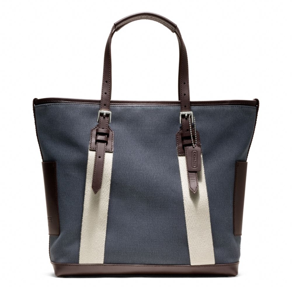 BLEECKER CITY CANVAS CITY TOTE - f70896 - SILVER/DENIM