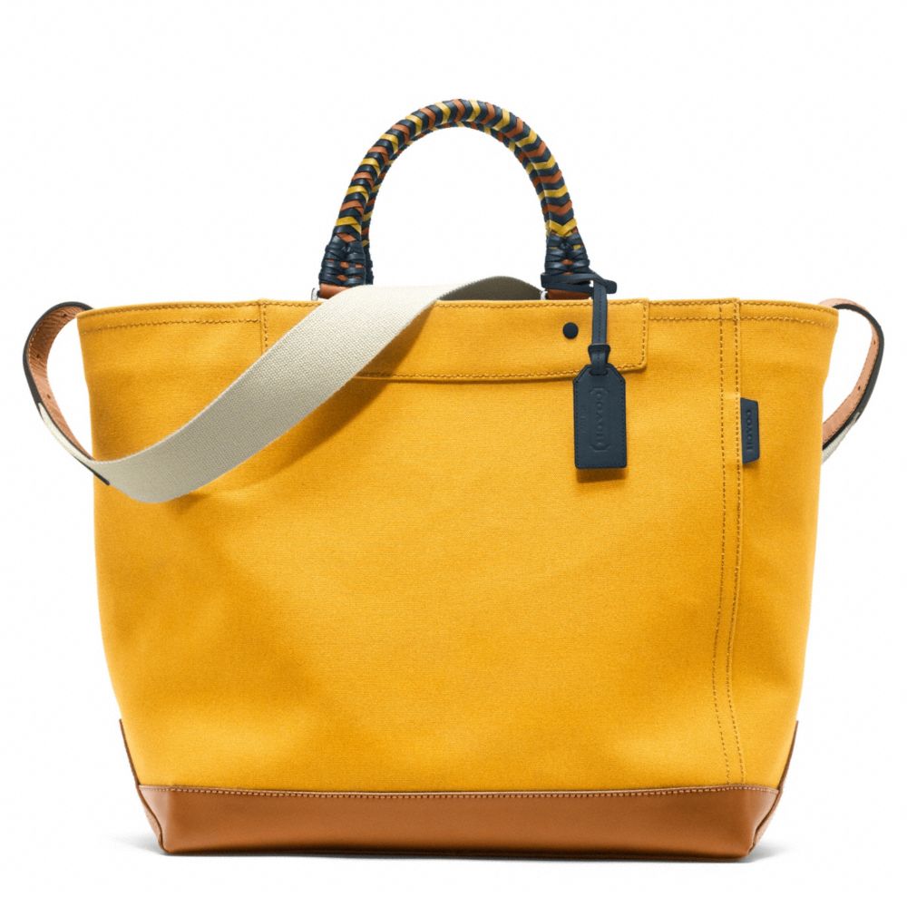 BLEECKER BEACH CANVAS TOTE - f70897 - SILVER/MANGO