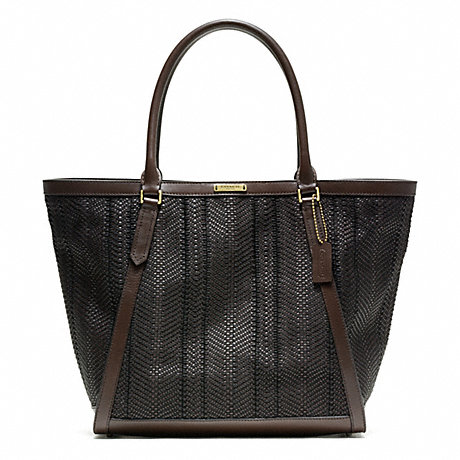 COACH F70907 BLEECKER WOVEN LEATHER FULTON TOTE ONE-COLOR