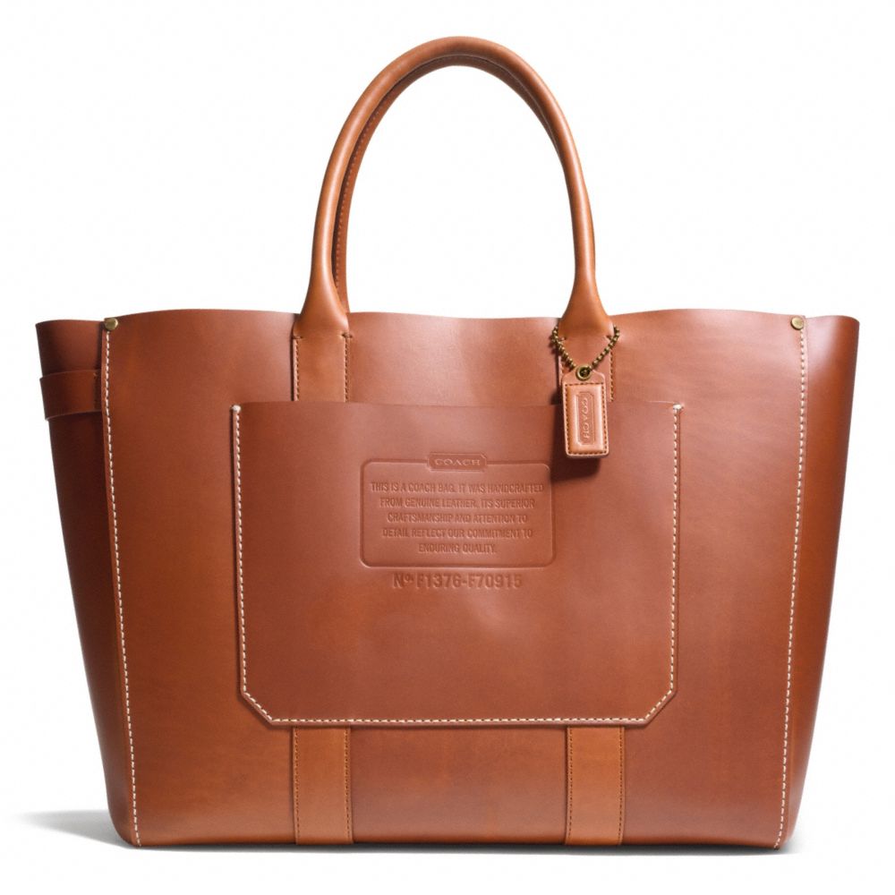COACH F70915 RUSTIC LEATHER TOTE ONE-COLOR