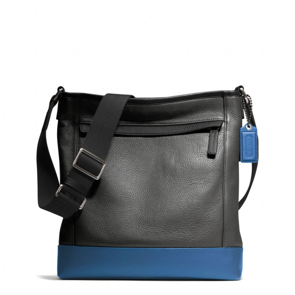 COACH CAMDEN LEATHER TECH CROSSBODY - GUNMETAL/CHARCOAL/MARINE - F70920