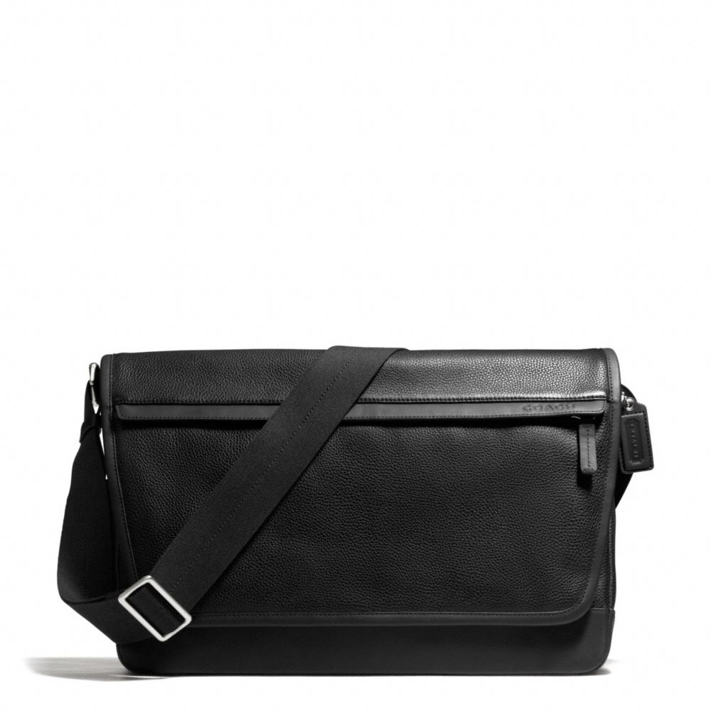 COACH F70924 Camden Leather Messenger GUNMETAL/BLACK/BLACK