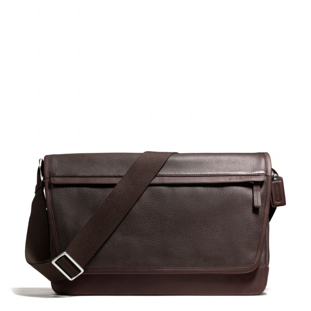 CAMDEN LEATHER MESSENGER - f70924 - GUNMETAL/MAH/DARK MAHOGANY