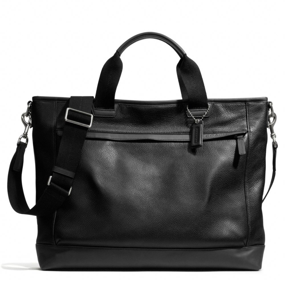 COACH F70926 Camden Leather Supply Bag GUNMETAL/BLACK/BLACK