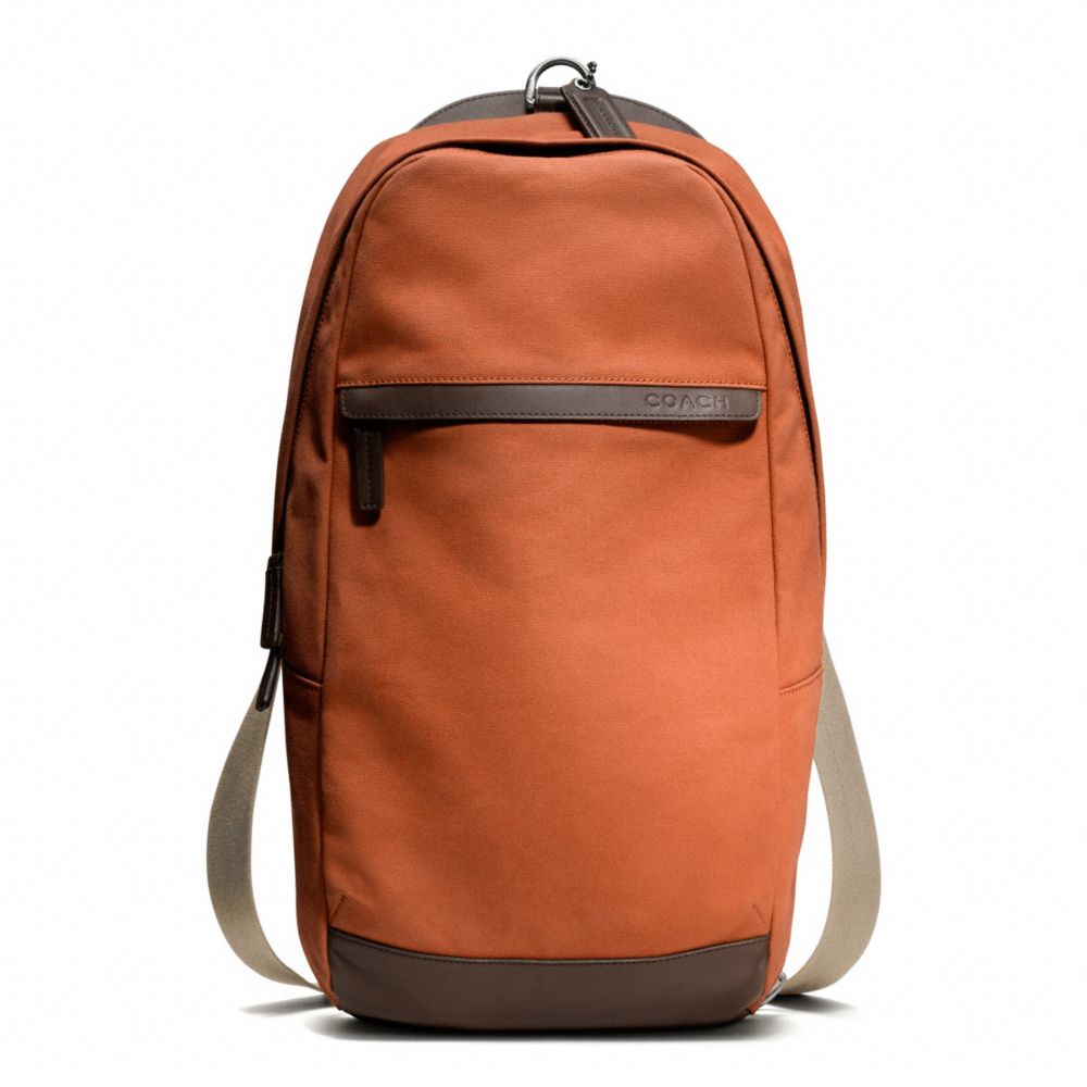 COACH F70930 CAMDEN CANVAS UTILITY PACK GUNMETAL/ORANGE/DARK-BROWN