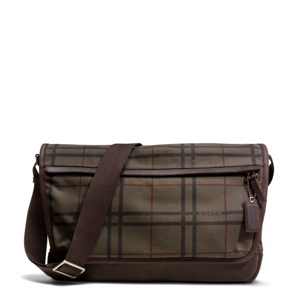 COACH CAMDEN CANVAS TATTERSALL MESSENGER -  - f70933