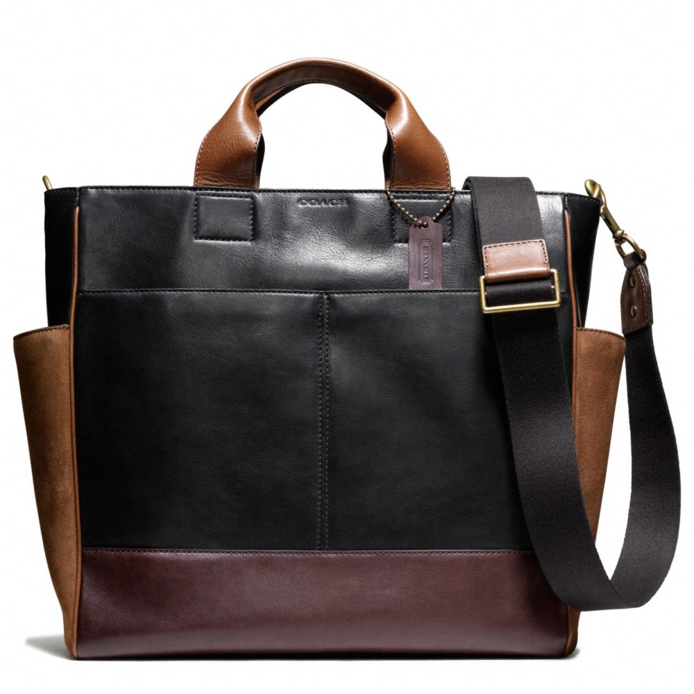 BLEECKER LEATHER AND SUEDE UTILITY TOTE - f70948 - F70948A8S