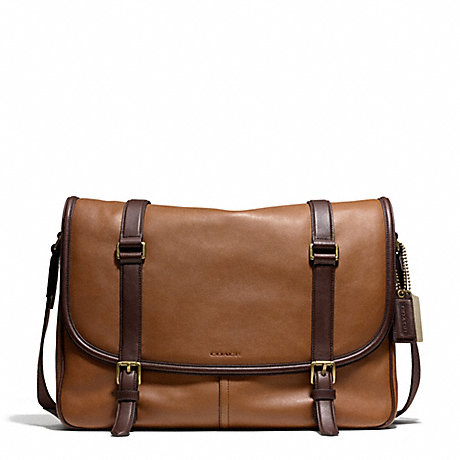COACH BLEECKER HARNESS LEATHER COURIER BAG - BRASS/DOE/MAHOGANY - f70960
