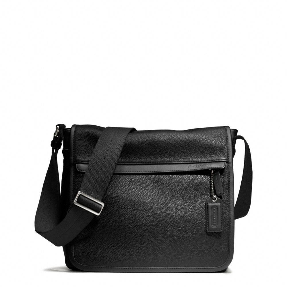 COACH F70973 - CAMDEN LEATHER MAP BAG - GUNMETAL/BLACK/BLACK | COACH MEN