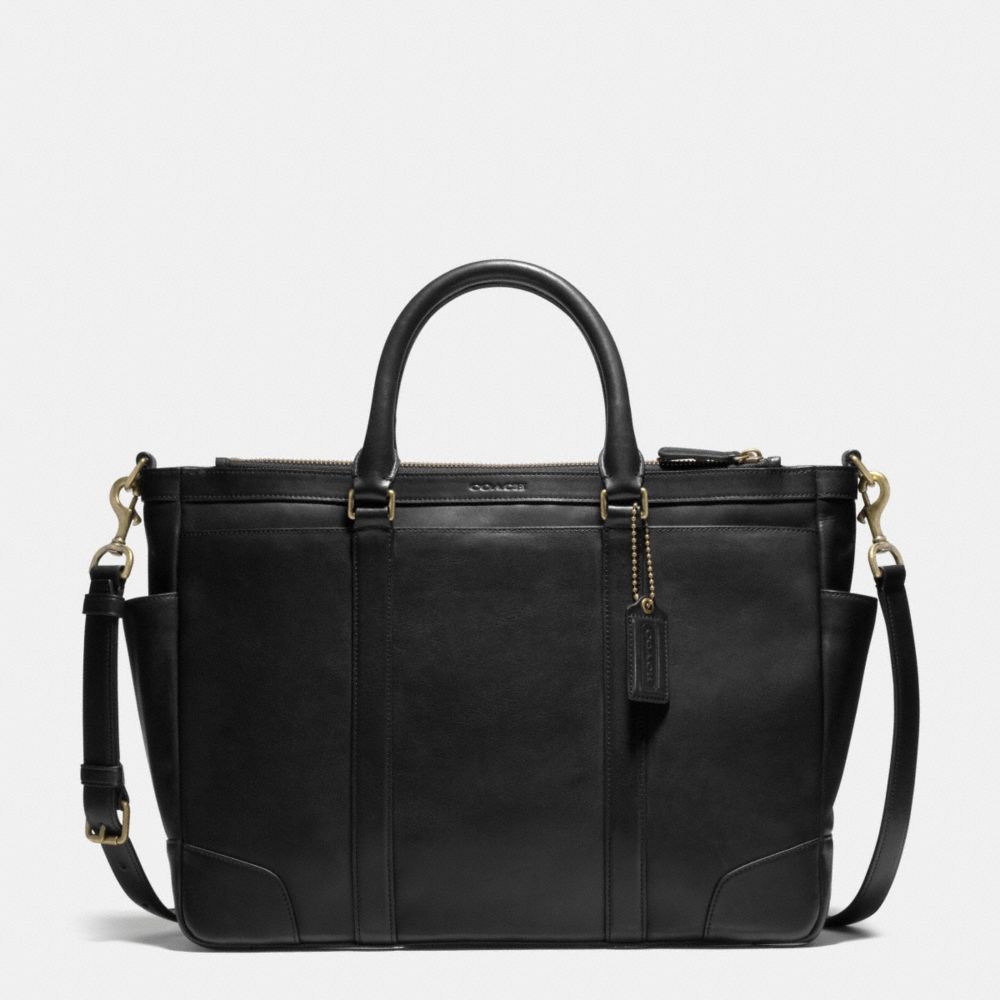 COACH F71057 Bleecker Metropolitan Bag In Leather  BRASS/BLACK