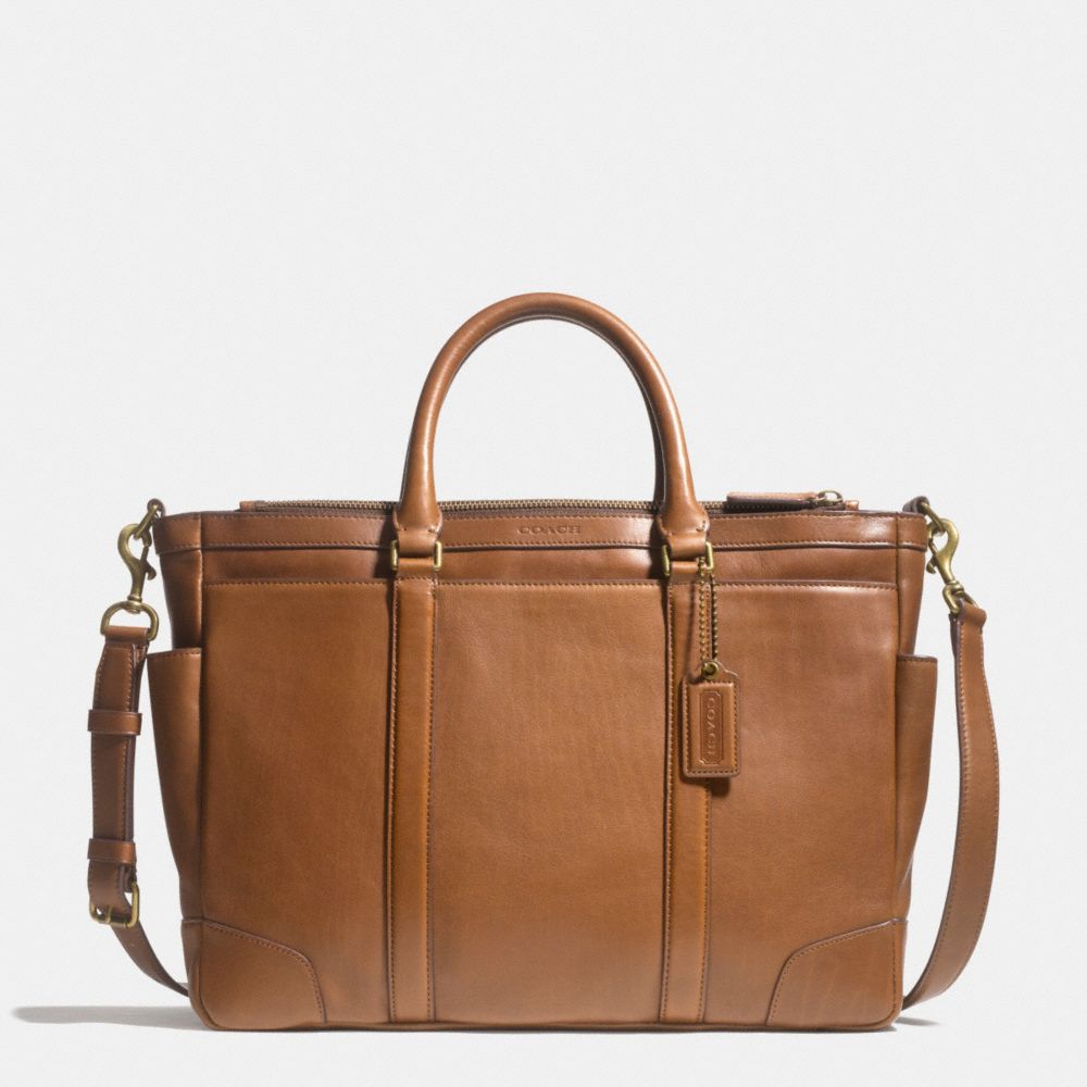 COACH BLEECKER METROPOLITAN BAG IN LEATHER - BRASS/FAWN - F71057