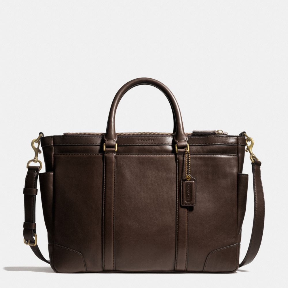 COACH F71057 Bleecker Metropolitan Bag In Leather  BRASS/MAHOGANY