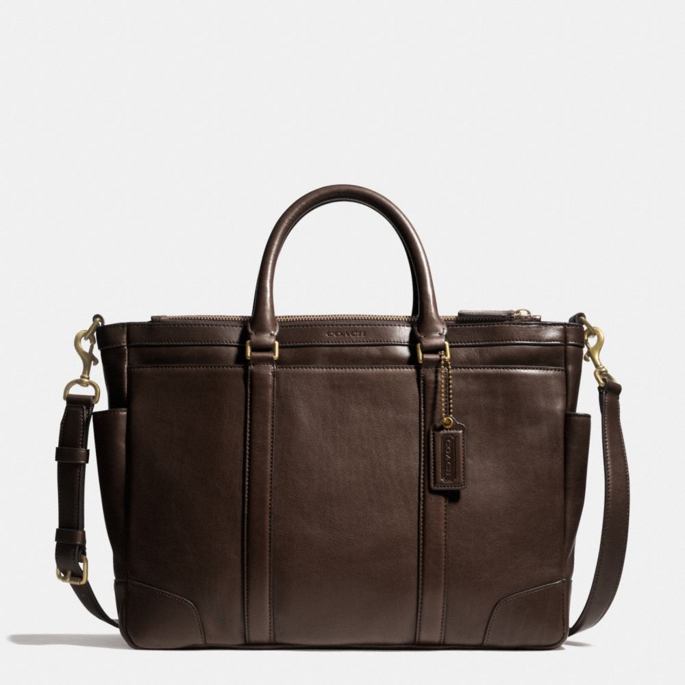 COACH BLEECKER METROPOLITAN BAG IN LEATHER - BRASS/MAHOGANY - F71057