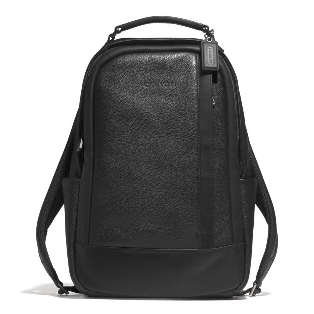 COACH F71060 Camden Leather Backpack GUNMETAL/BLACK/BLACK