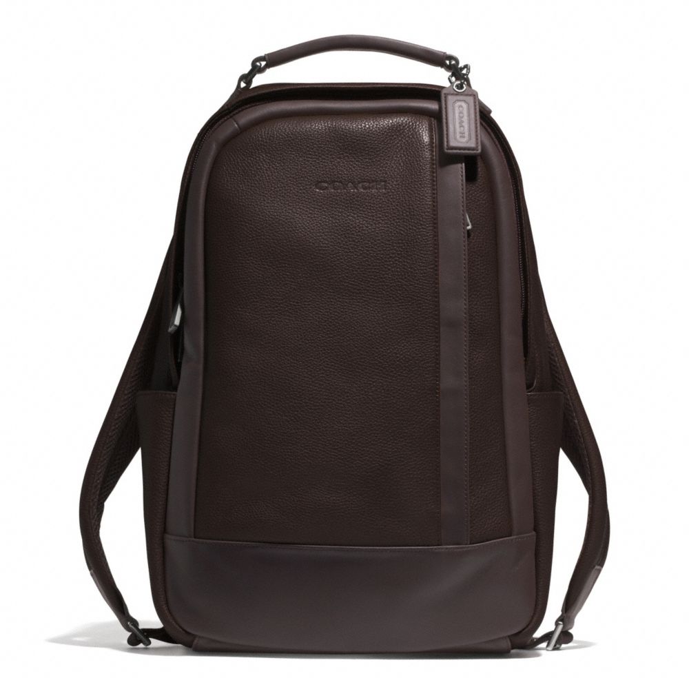 CAMDEN LEATHER BACKPACK - f71060 - GUNMETAL/MAHOGANY/DARK MAHOGANY