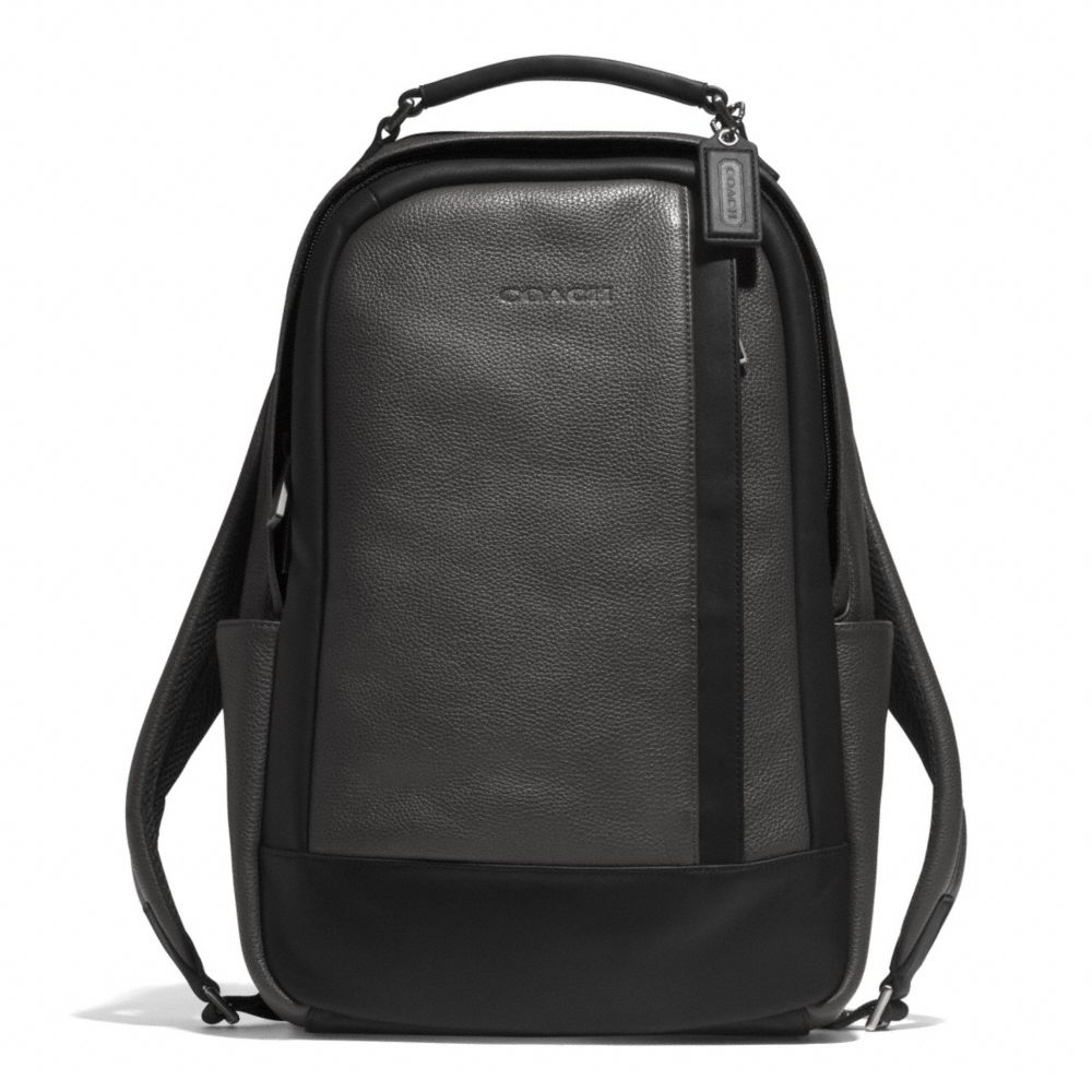 COACH F71060 Camden Leather Backpack GUNMETAL/SLATE/BLACK
