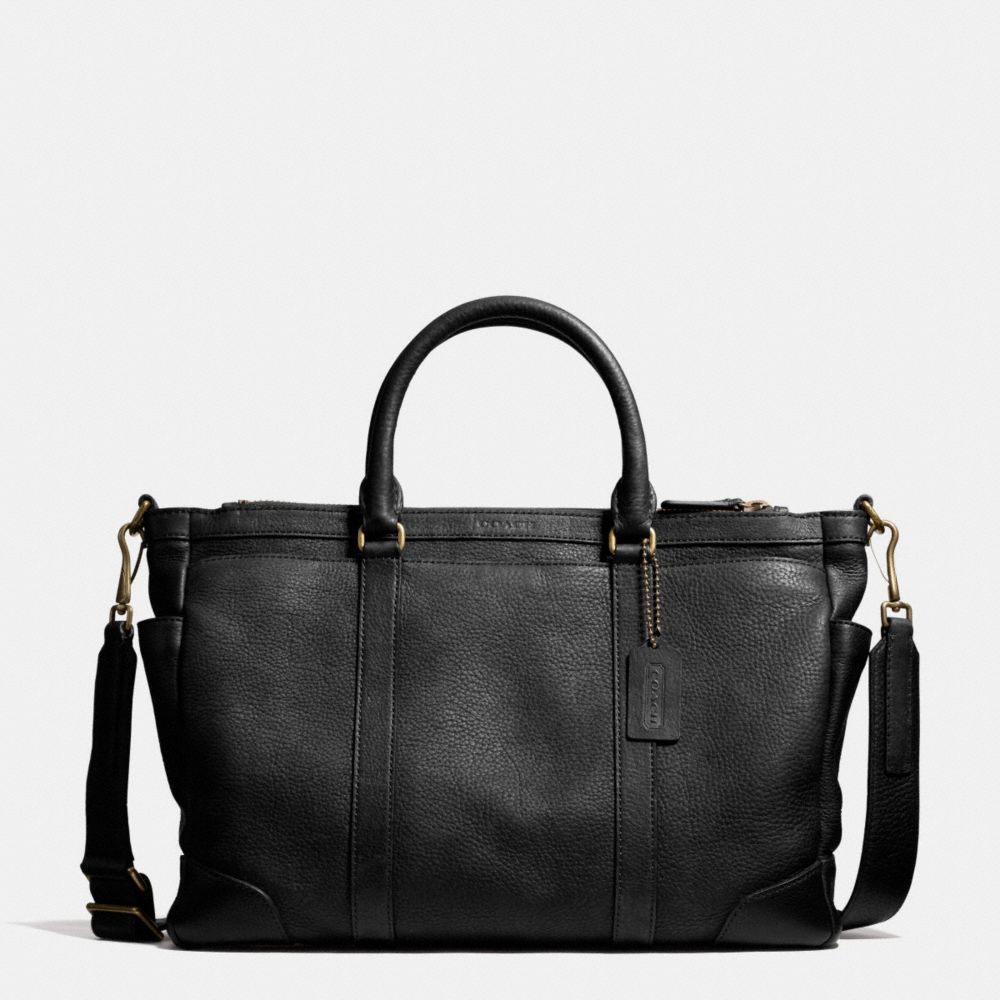COACH F71067 Bleecker Metropolitan Bag In Pebble Leather  BRASS/BLACK