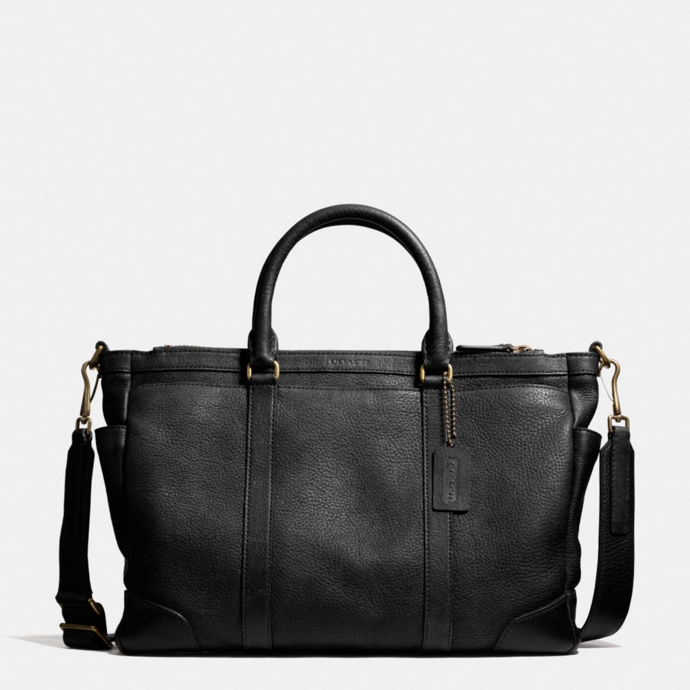 BLEECKER METROPOLITAN BAG IN PEBBLE LEATHER - BRASS/BLACK - COACH F71067