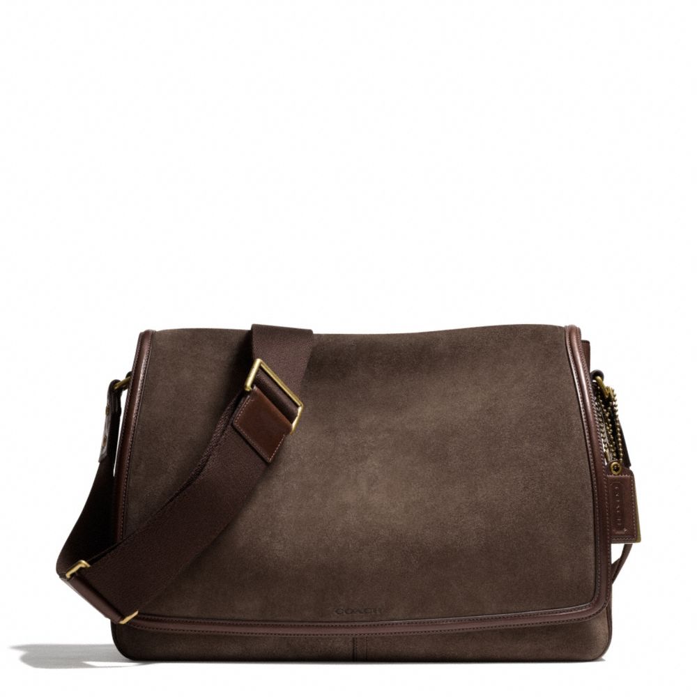 COACH BLEECKER SUEDE COURIER - BRASS/MAHOGANY/MAHOGANY - f71081