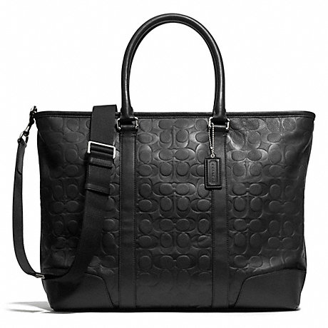 COACH EMBOSSED C UTILITY TOTE - SILVER/BLACK - f71136