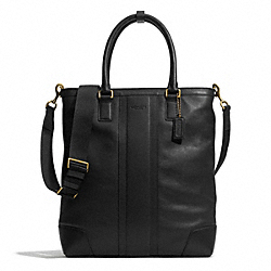 COACH F71170 Heritage Web Leather Business Tote BRASS/BLACK