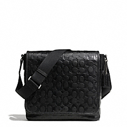HERITAGE WEB LEATHER EMBOSSED C MAP BAG - SILVER/BLACK - COACH F71172