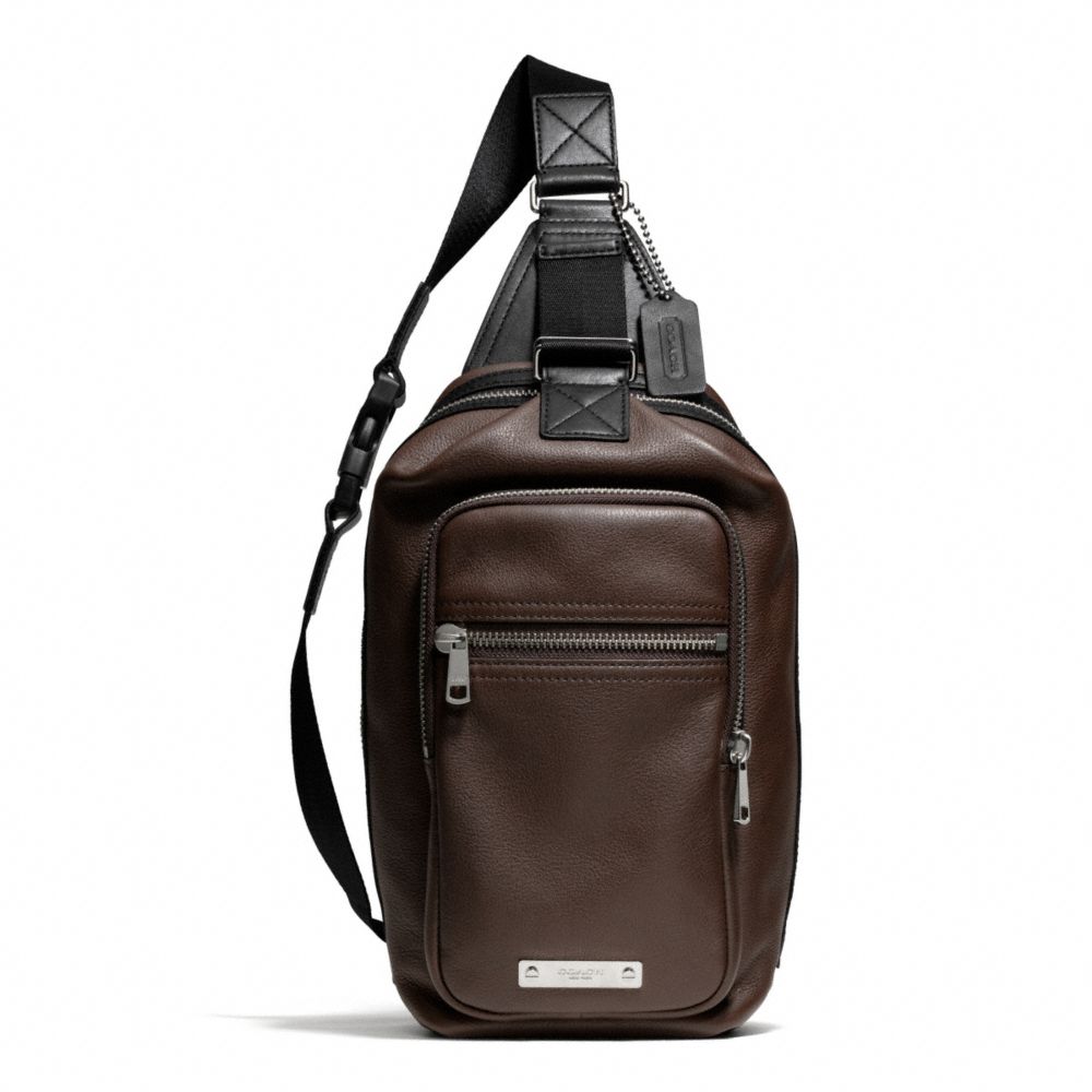 COACH THOMPSON LEATHER DAY PACK - SILVER/MAHOGANY - f71185
