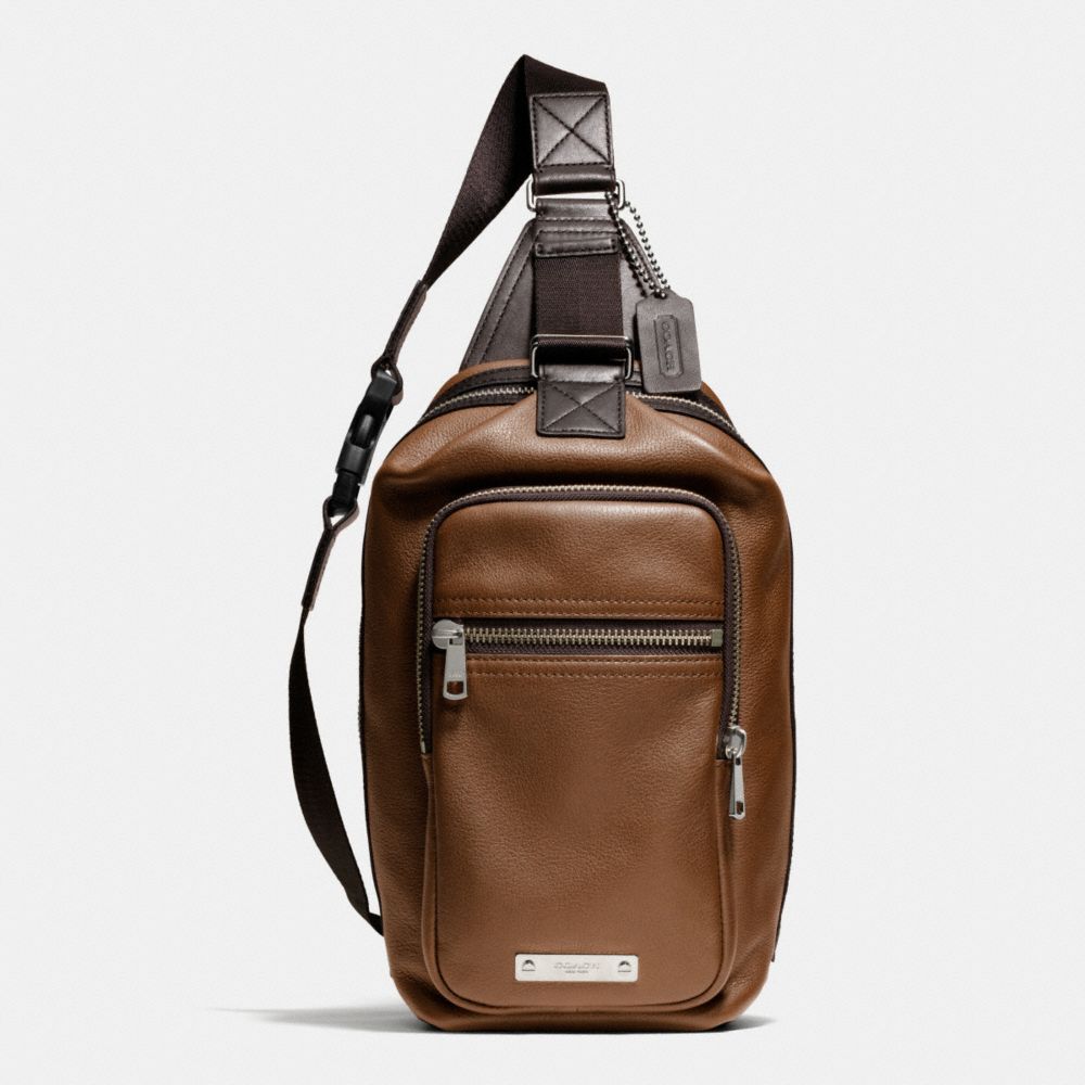 THOMPSON DAY PACK IN LEATHER - f71185 - SILVER/SADDLE