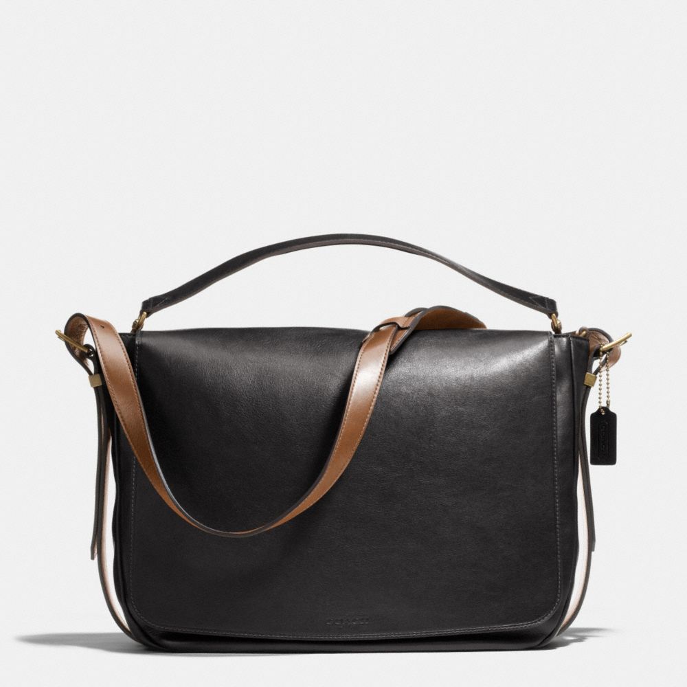 COACH f71187 MERCER POSTMAN BAG IN LEATHER  BRASS/BLACK