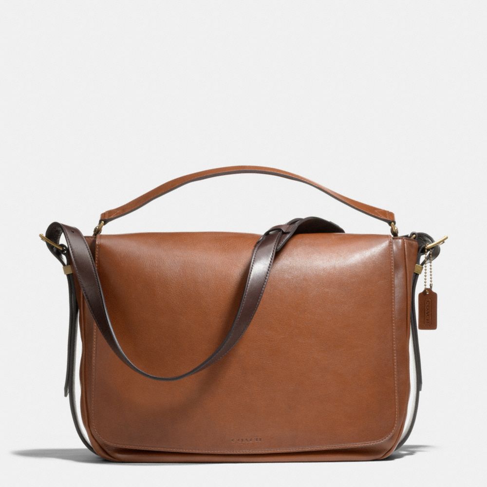 COACH F71187 MERCER POSTMAN BAG IN LEATHER -BRASS/SADDLE