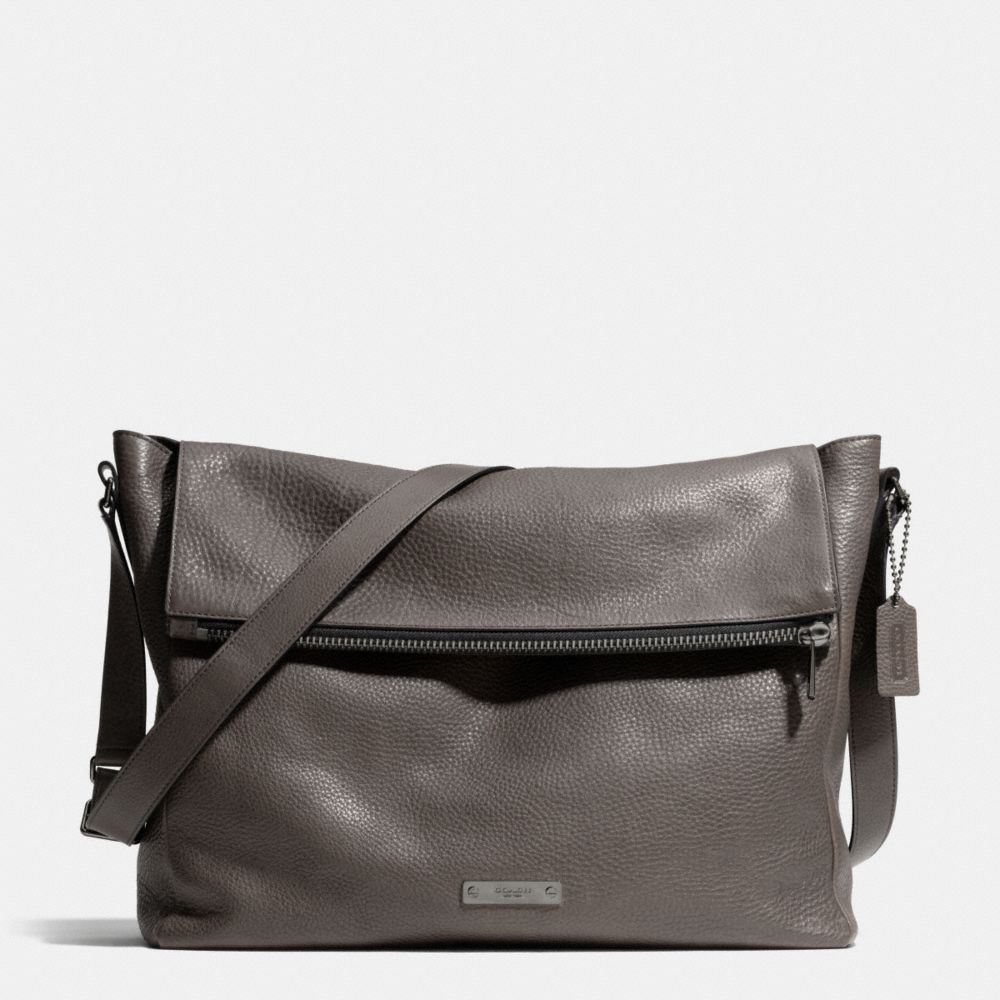 COACH THOMPSON ZIP TOP MESSENGER IN LEATHER - BK/SLATE/BLACK - F71236