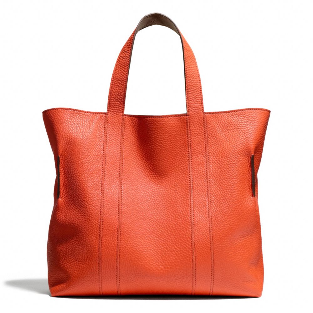 COACH BLEECKER REVERSIBLE BUCKET TOTE IN PEBBLED LEATHER -  SAMBA - f71291