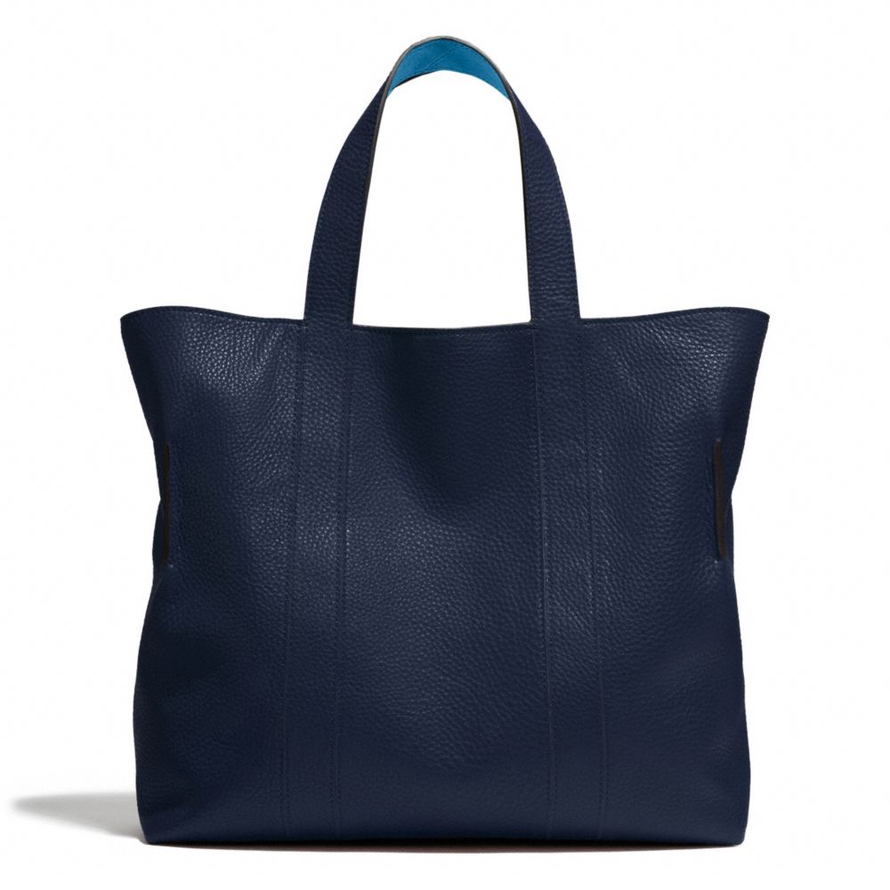 COACH F71291 Bleecker Reversible Bucket Tote In Pebbled Leather  NAVY