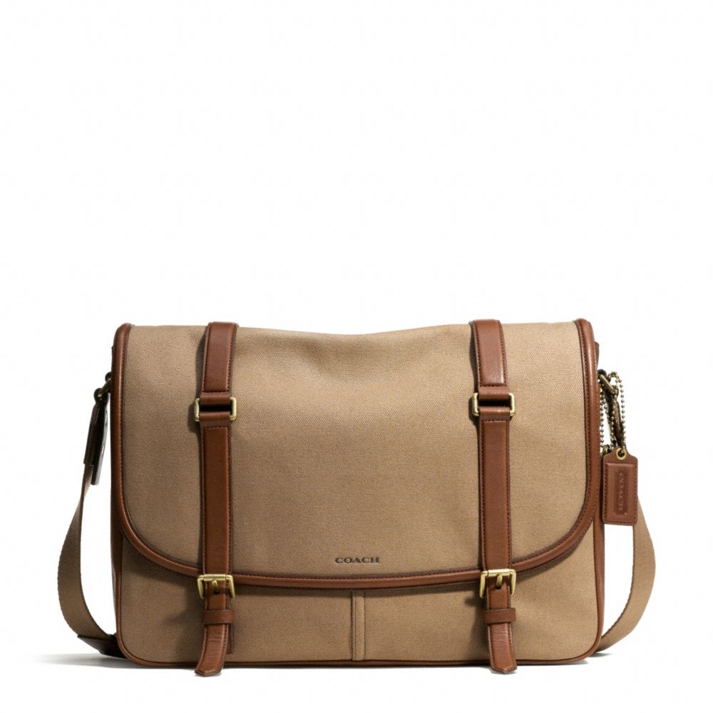 BLEECKER ARCHIVAL TWILL COURIER BAG - f71294 - BRASS/JUTE/FAWN