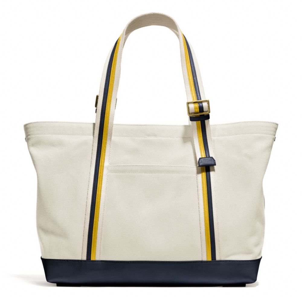 BLEECKER BEACH TOTE IN CANVAS - BRASS/NATURAL - COACH F71321