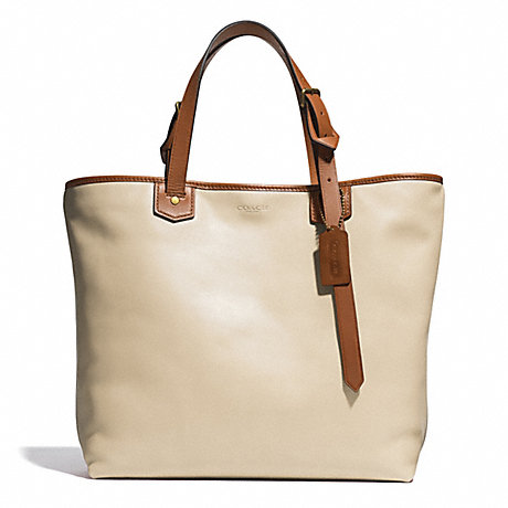COACH BLEECKER LEATHER SMALL HOLDALL -  BRASS/PARCHMENT - f71329