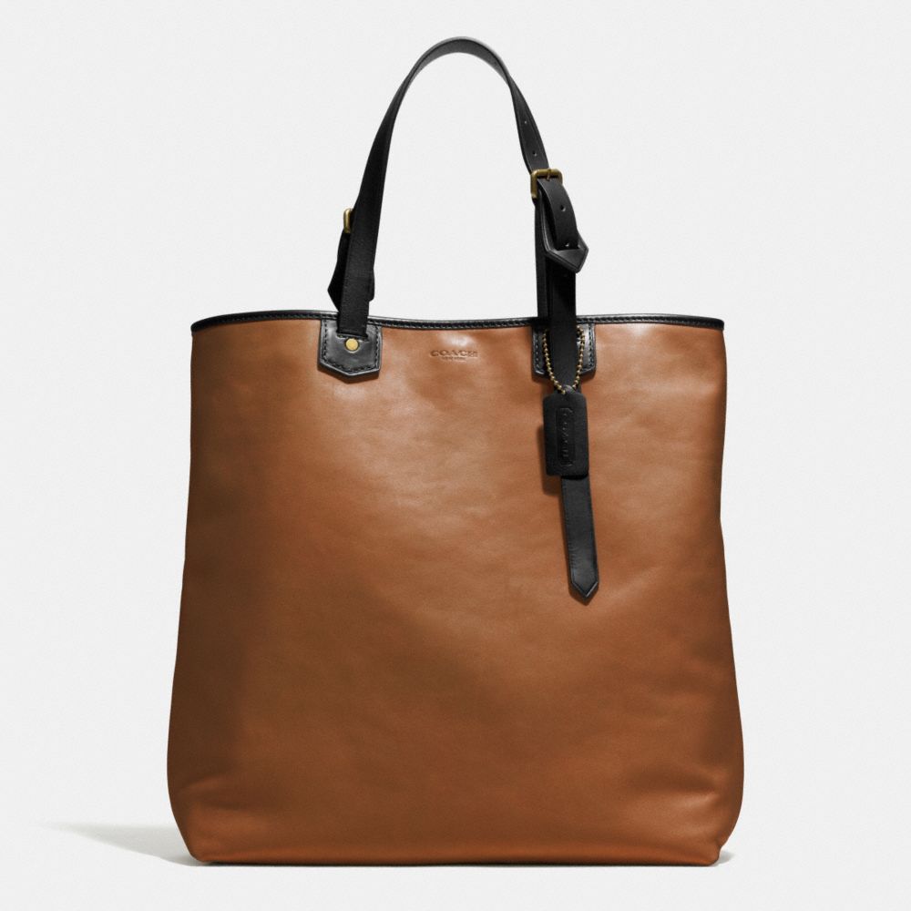 BLEECKER LEATHER SHOPPER - f71332 -  BRASS/FAWN