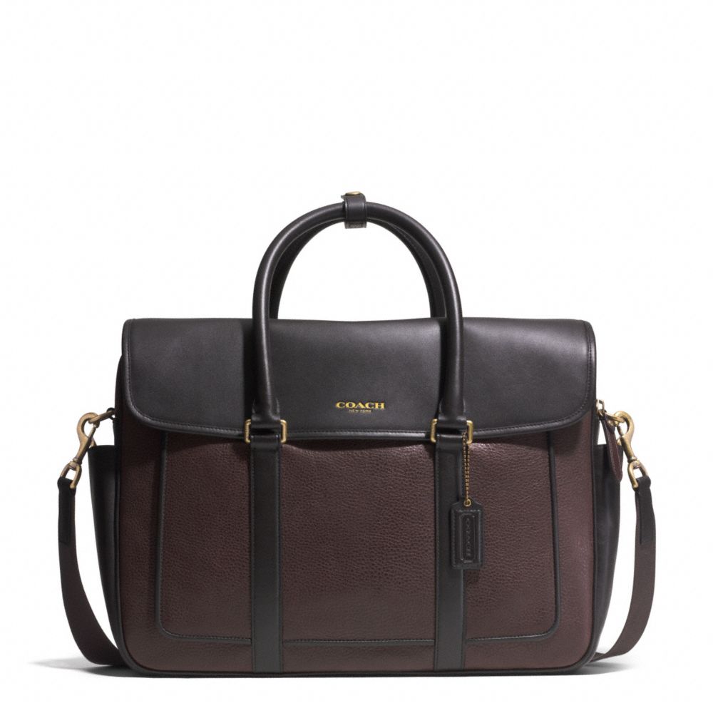 ESSEX LEATHER FLAP COMMUTER - GUNMETAL/BARK/DARK BROWN - COACH F71339