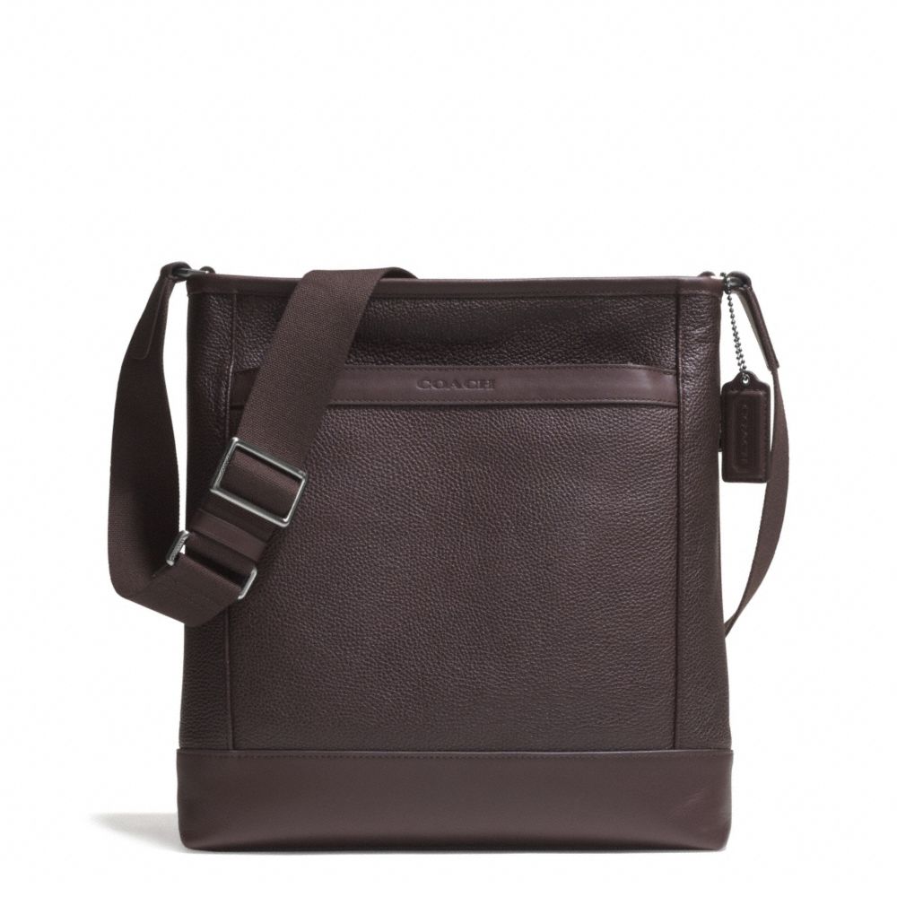 CAMDEN LEATHER TECH CROSSBODY - f71341 - GUNMETAL/MAHOGANY/DARK MAHOGANY