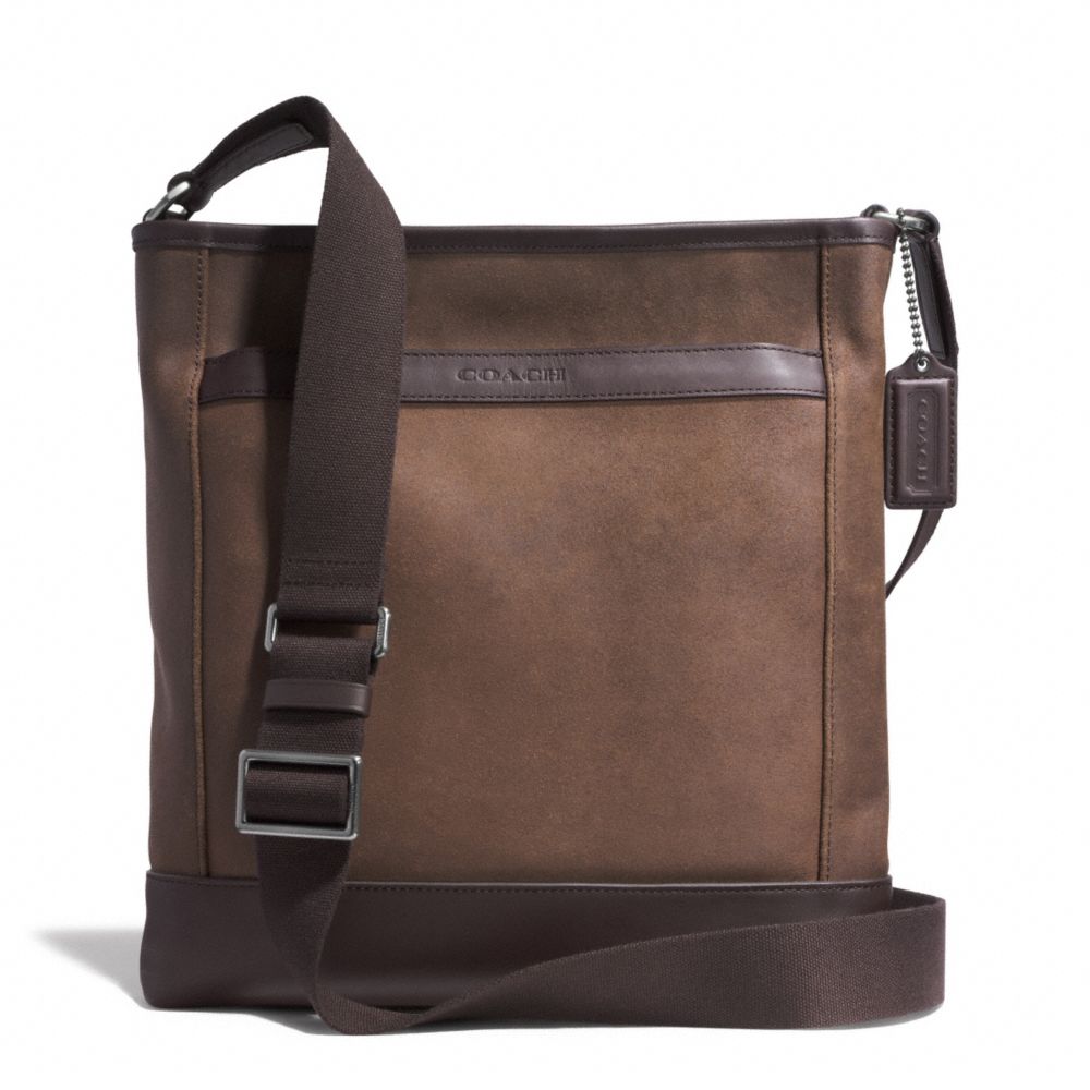 CAMDEN LEATHER TECH CROSSBODY - f71341 - GM/DISTRESSED BROWN/BRN