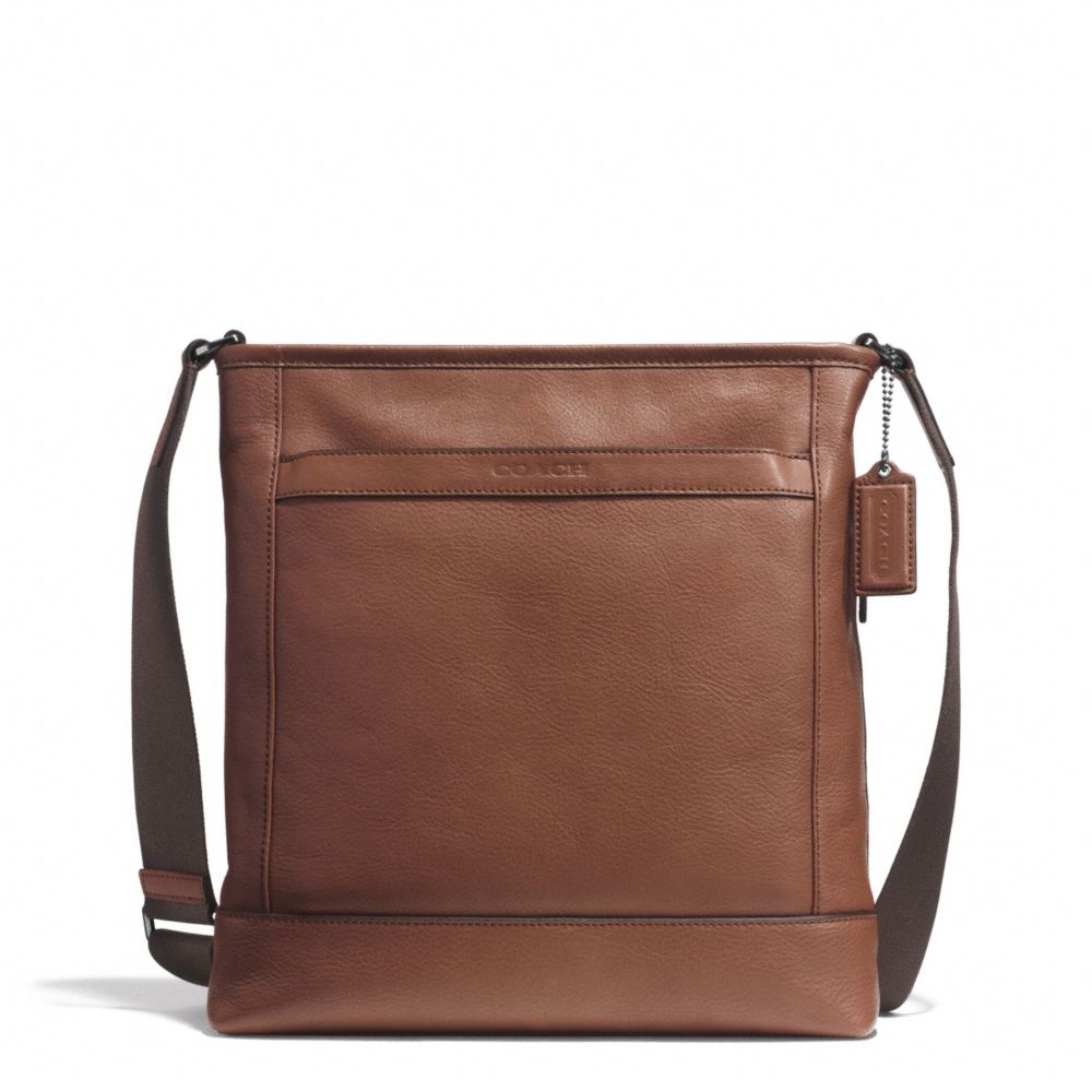 COACH CAMDEN LEATHER TECH CROSSBODY - GUNMETAL/CLASSIC TOBACCO - F71341