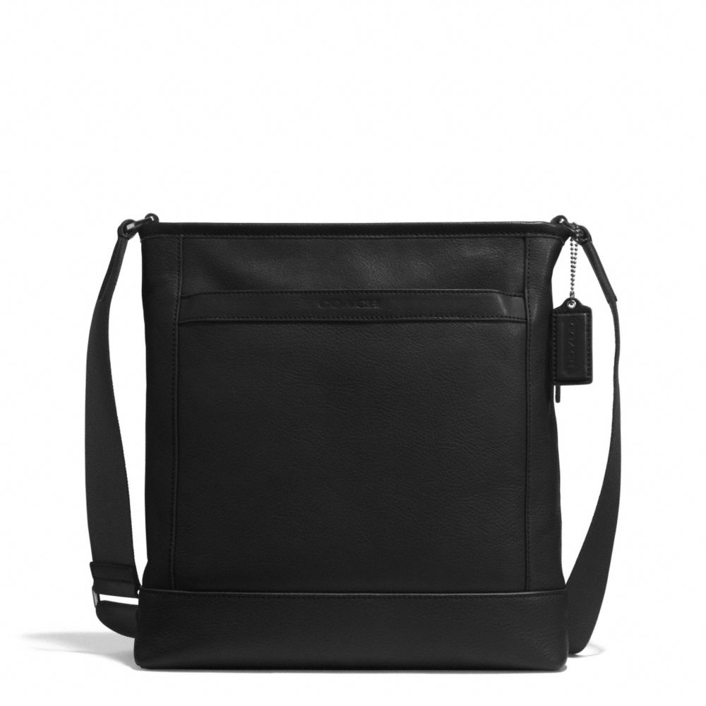 CAMDEN LEATHER TECH CROSSBODY - f71341 - GUNMETAL/CLASSIC BLACK