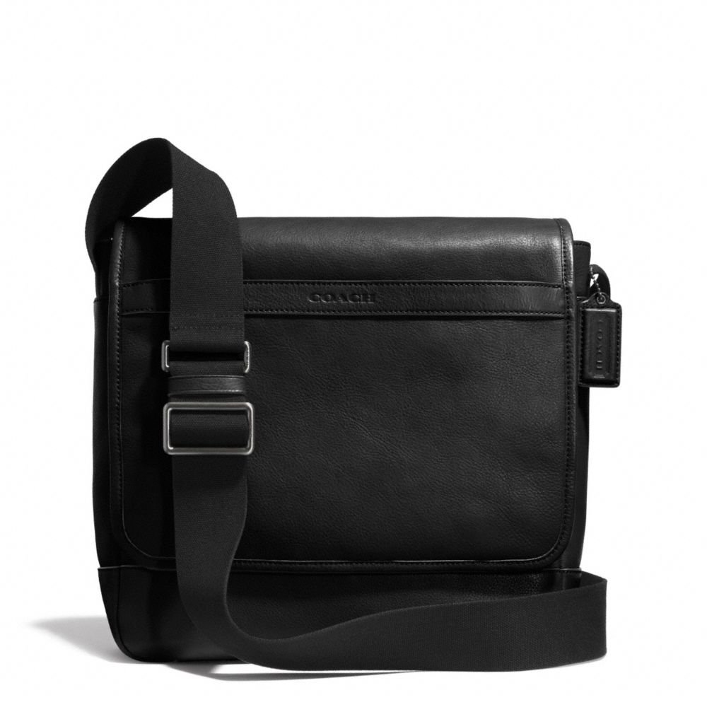 CAMDEN LEATHER MAP BAG - GUNMETAL/CLASSIC BLACK - COACH F71346