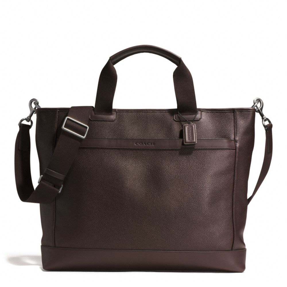 CAMDEN LEATHER SUPPLY BAG - f71347 - GUNMETAL/MAHOGANY/DARK MAHOGANY