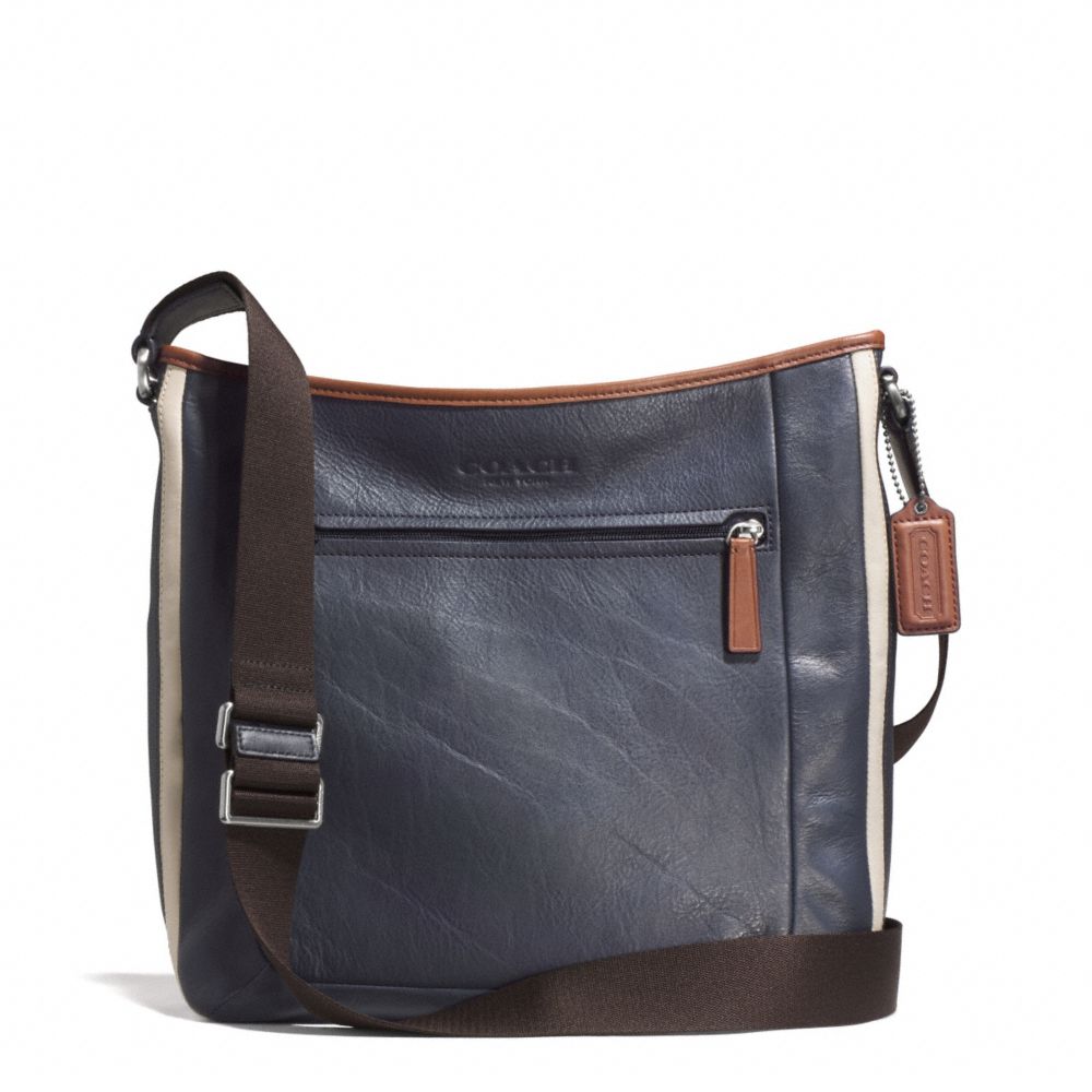 HERITAGE SPORT ZIP CROSSBODY - f71351 - SILVER/NAVY/SADDLE