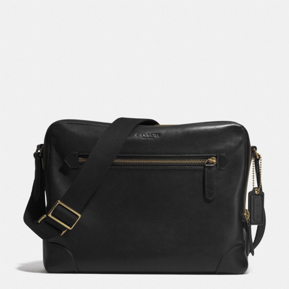 COACH F71373 - BLEECKER FLIGHT BAG IN LEATHER  BRASS/BLACK