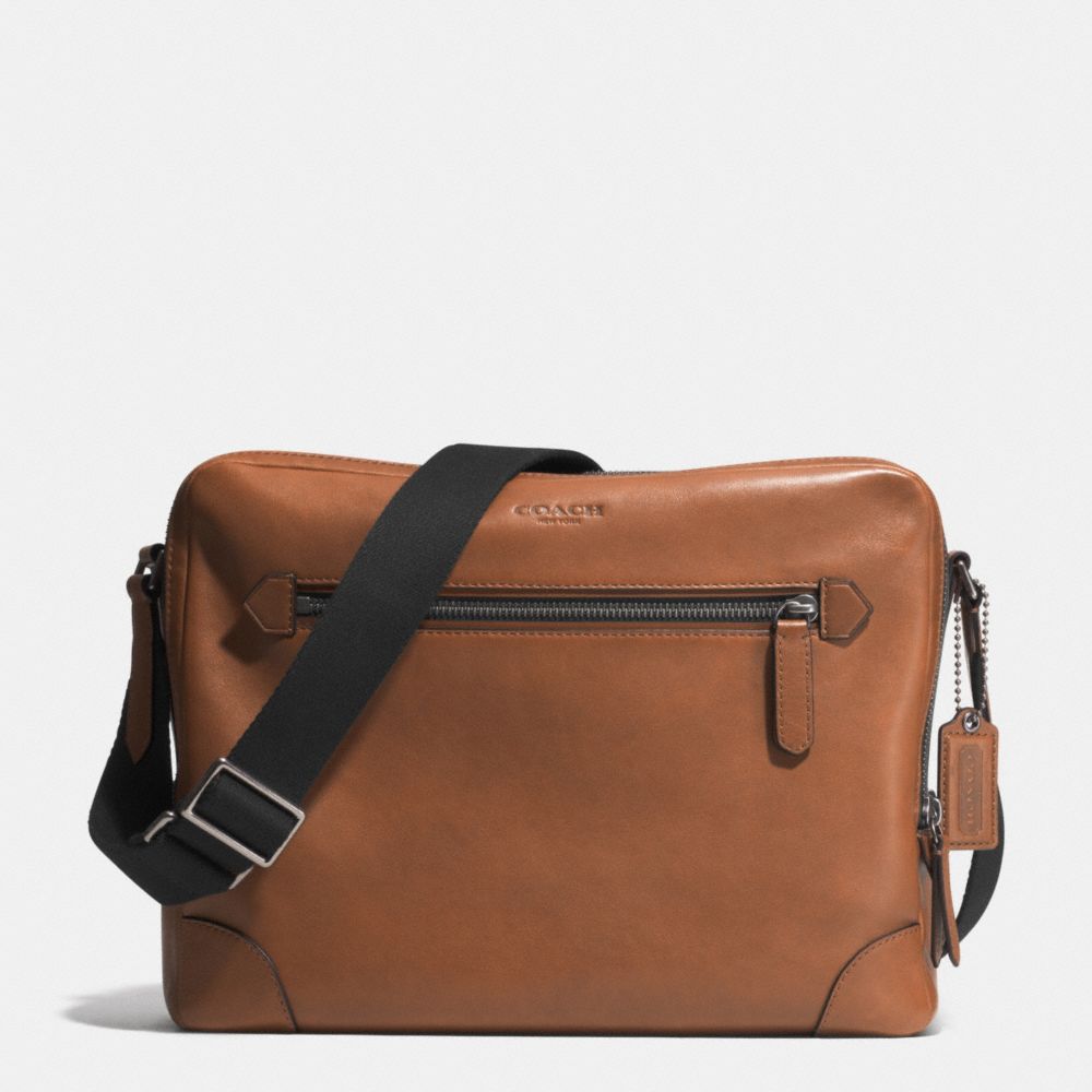 BLEECKER FLIGHT BAG IN LEATHER - f71373 - BK/FAWN