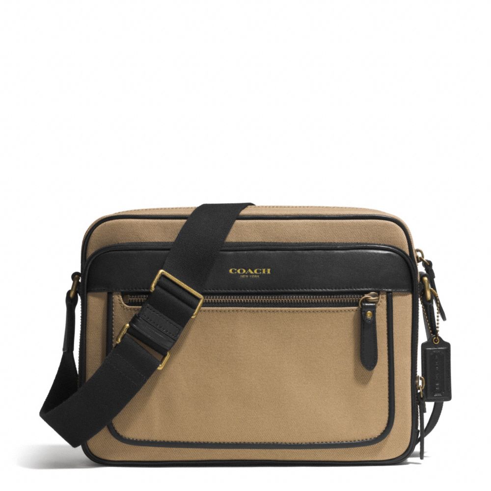 COACH F71415 Essex Twill Flight Case GUNMETAL/BARLEY/BLACK