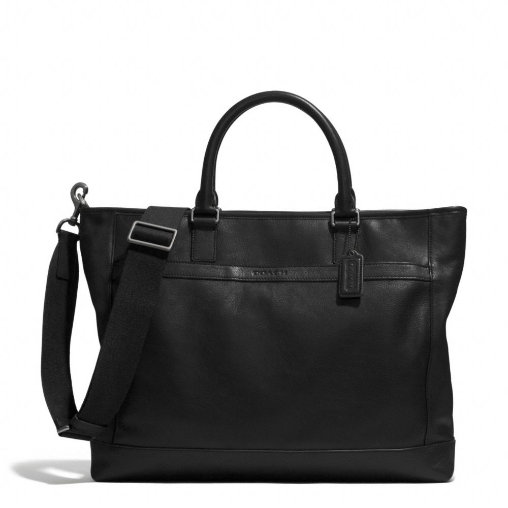 COACH F71416 CAMDEN LEATHER BUSINESS TOTE GUNMETAL/CLASSIC-BLACK